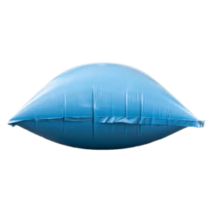 Side view of inflated winter pool pillow